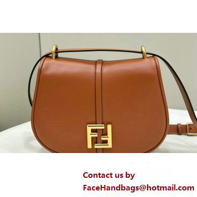 Fendi C Com Medium bag in smooth and full-grain leather Brown 2023